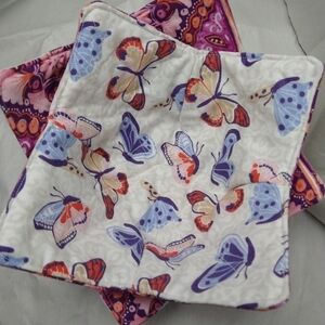 Bowl cozies 2 pack. Butterfly design on one side and bohemian design.handmade